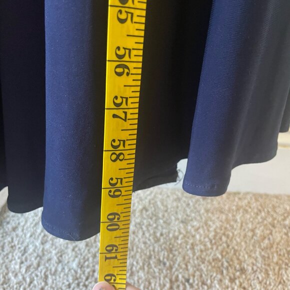 Xscape Crystal Embroidered Halter Velvet Gown in Blue/Gold Size 6 Prom Formal - Picture 15 of 15